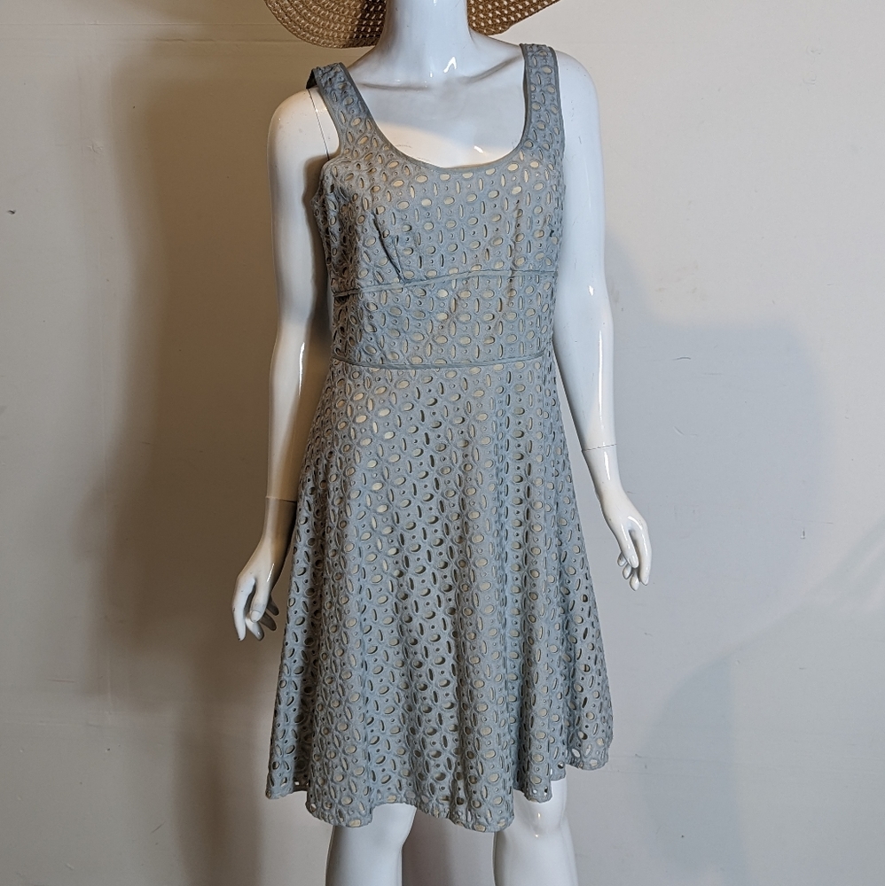 Vintage Cottage Core Eyelet  Embroidered Dress